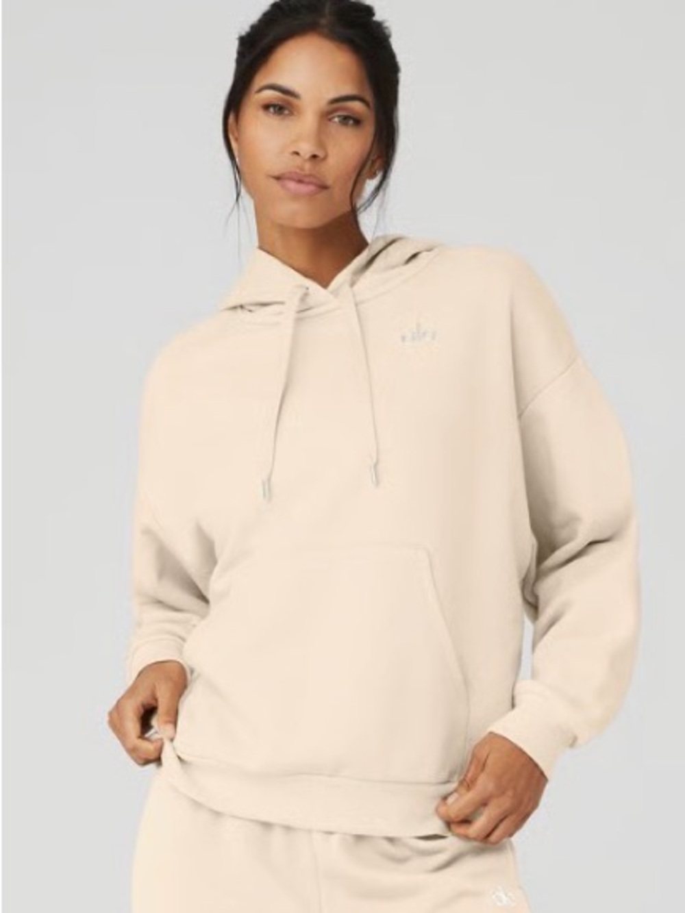 ALO Yoga Cream Drawstring Hoodie